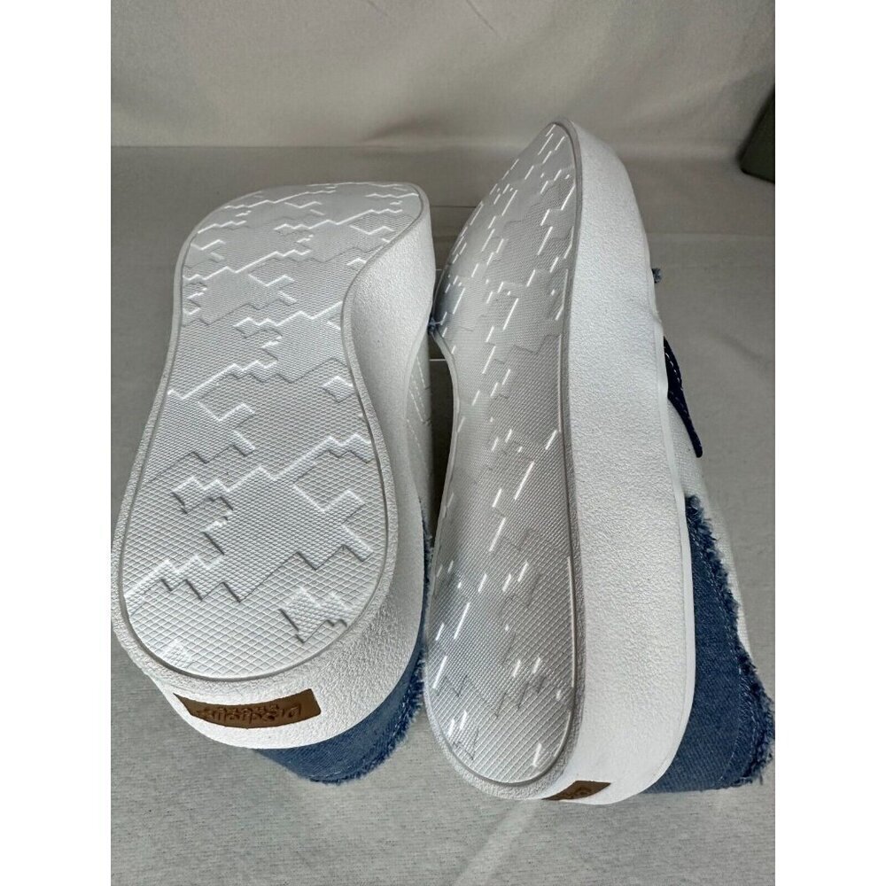 Dr. Scholl's Madison White Lace Fashion Sneaker Women's 9.5 Denim applique NWOT - Picture 8 of 10